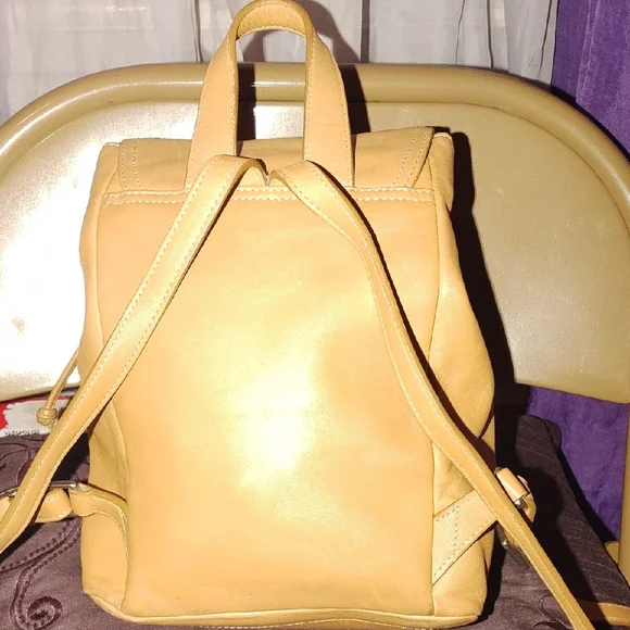 Coach Tan Leather Backpack - Picture 2 of 8